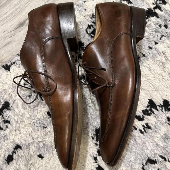 TO BOOT NEW YORK BROWN LACE UP DRESS SHOES SIZE 9.5M MADE ITALY GOOD CONDITION! - Picture 4 of 10